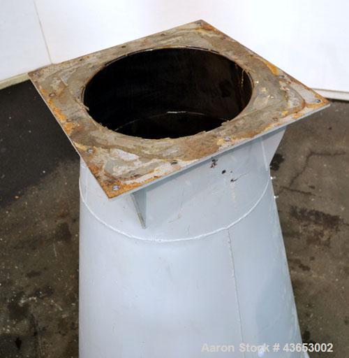 Used MAC Conical Top Cyclone, Model CT60, Carbon Steel.  CFM Range 2400-6000.  Bolt together housing approximately 60” diameter x 49” top straight side x  91” coned bottom. (2) Side inlets, (1) appro...