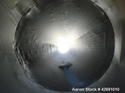 Used Cyclone, Carbon Steel. Approximately 42" diameter x 33" straight side x 67" coned bottom. 5" Air inlet, 9" center bottom outlet, 16-1/2" top air outlet with a 4 sock filter system.