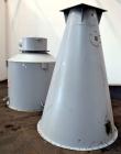 Used MAC Conical Top Cyclone, Model CT60, Carbon Steel.  CFM Range 2400-6000.  Bolt together housing approximately 60” diameter x 49” top straight side x  91” coned bottom. (2) Side inlets, (1) appro...