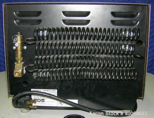 Used MDT Corp Harvey Chemiclave model 5000.  6" diameter x approximately 12" deep chamber with removable tray.  500 watts, 60 Hz, 120 volt.  0-20 minute timer.  UL listed.  Serial # - A530727.
