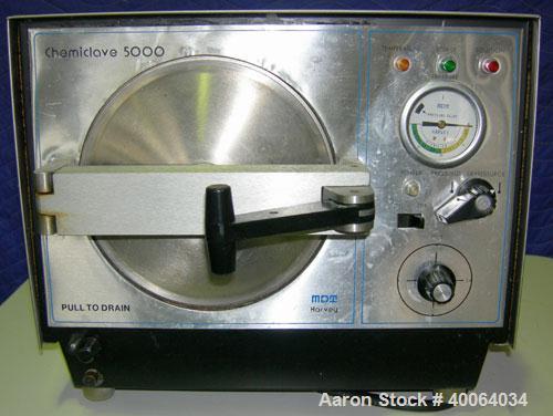 Used MDT Corp Harvey Chemiclave Model 5000.  6" diameter x approximately 12" deep chamber with removable tray.  500 watts, 60 Hz, 120 volt.  0-20 minute timer.  UL listed.  Serial # - A525906. 