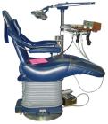 Used: Dental EZ Operatory Dental Chair, Model JS. Includes foot pedal controls, A-DEC delivery station, power source, and a Pelton and Crane light. 
