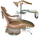 Used: Dental EZ Operatory Dental Chair, Model JS. Includes foot pedal controls, A-DEC delivery station, power source, and a A-DEC model LF light. 
