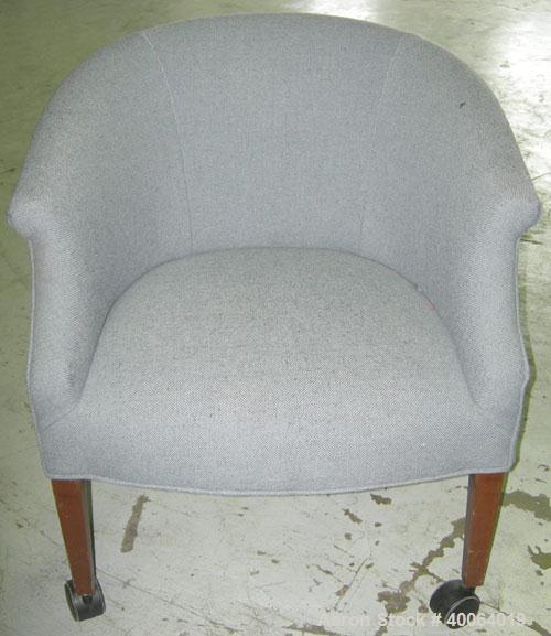 Used (1) Lot of (13) waiting room chairs with wooden arms.  Includes 2 chairs on casters.