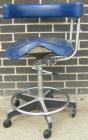 Used Dentsply blue assistant stool.  Mounted on casters.
