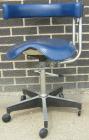 Used Dentsply blue assistant stool.  Mounted on casters.