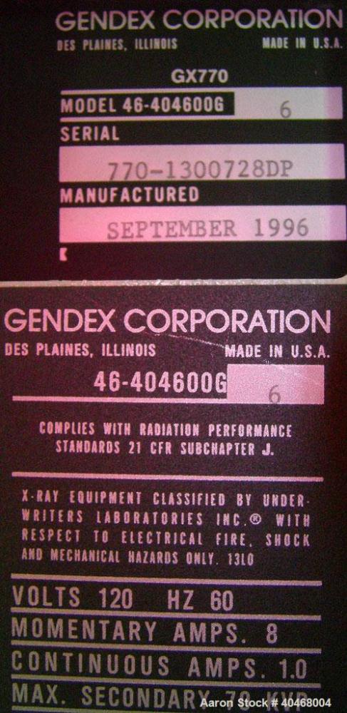 Used Gendex X-ray machine and control panel.