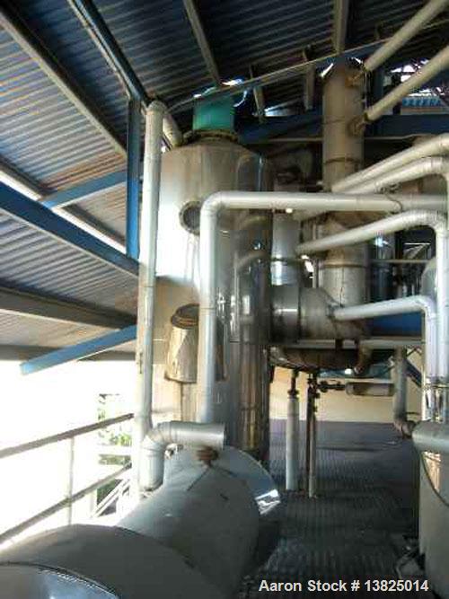 Used Deodorizer and Physical Refining System, stainless steel. Rated for 60 mtpd (5,500#/hr). Two deodorizing/refining units, deaerator, scrubber system. Uses thermal fluid mineral oil for heating. P...