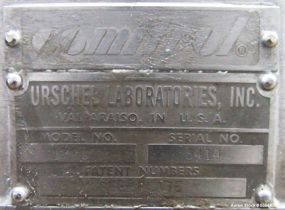 Used Urschel Comitrol Model 1700 Industrial Food Reduction Mill For Sale