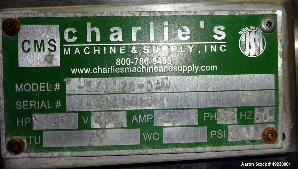 Used- (CMS) Charlies Machine & Supply Inc. Dual Apple Core/Wedger