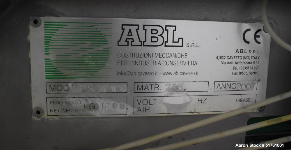 Used- ABL Apple Peeling, Corer and Washing Line