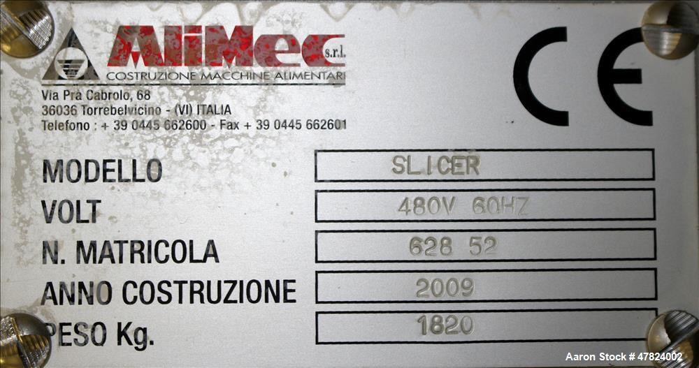 Used- Alimec Food Slicer, Model SLICER, Stainless Steel.