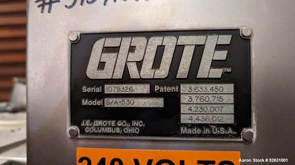 Used Grote, Model S/A 530 Single Lane Applicator/Slicer