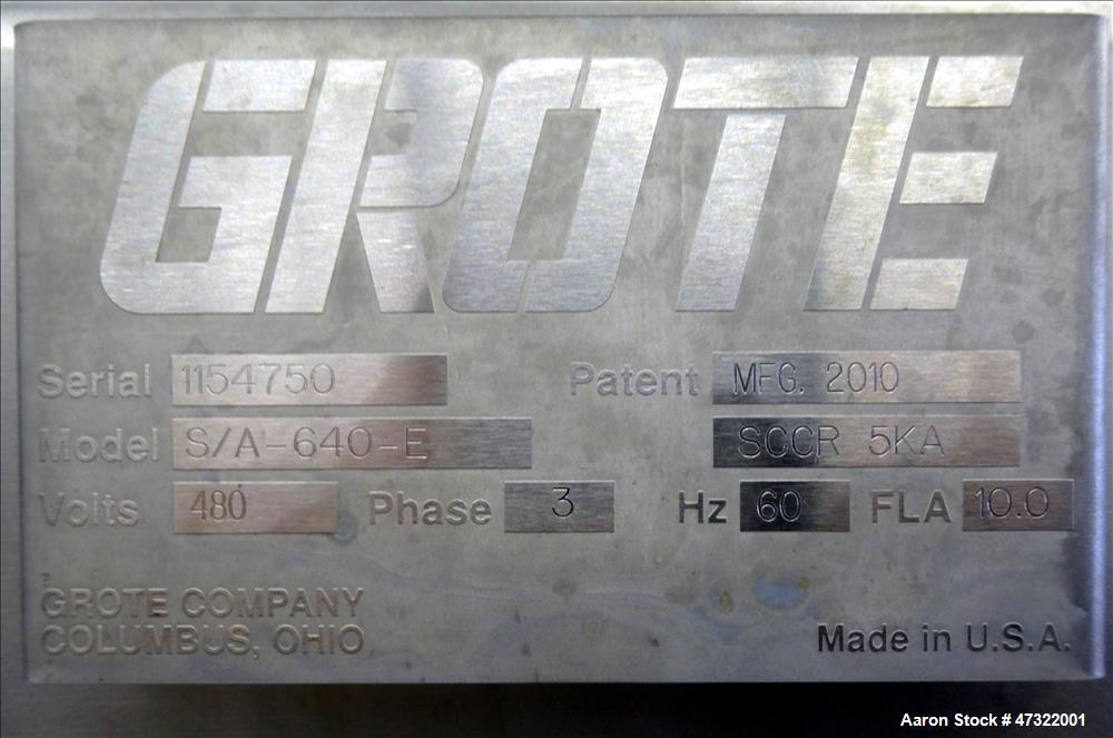 Used Grote Model S/A-640-E Slicer/Applicator, Stainless Steel.