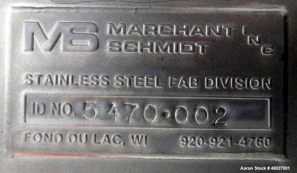 Used Marchant Schmidt Pneumatic Cheese Cubing Machine, Model MS80