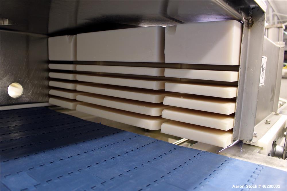 Used Marchant Schmidt Pneumatic Cheese Cubing Machine, Model MS80. Machine is rated at speeds up to 10,000 pounds per hour. Handles (2) 40 pound blocks of cheese, 2 blocks per cycle. Designed for har...