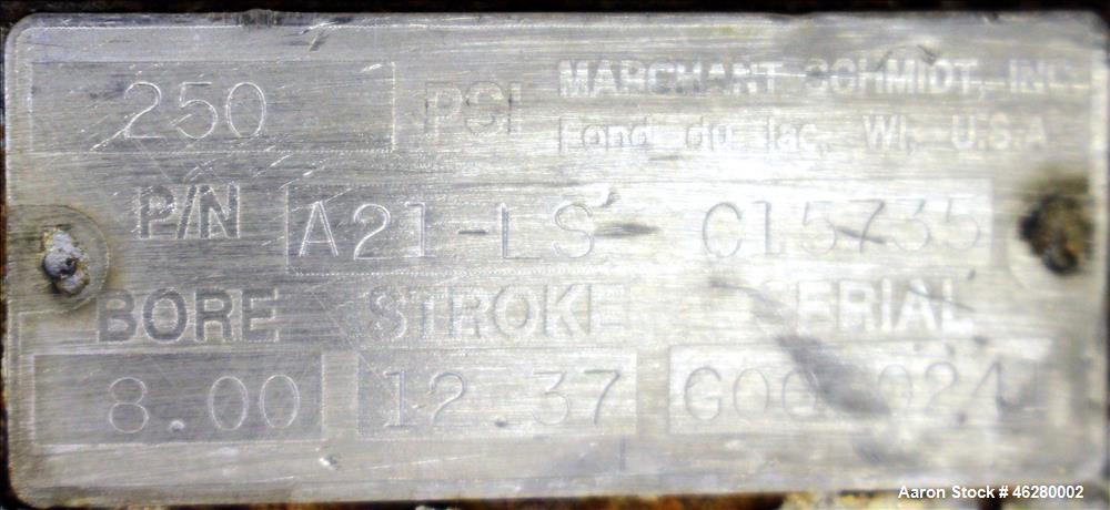 Used Marchant Schmidt Pneumatic Cheese Cubing Machine, Model MS80. Machine is rated at speeds up to 10,000 pounds per hour. Handles (2) 40 pound blocks of cheese, 2 blocks per cycle. Designed for har...