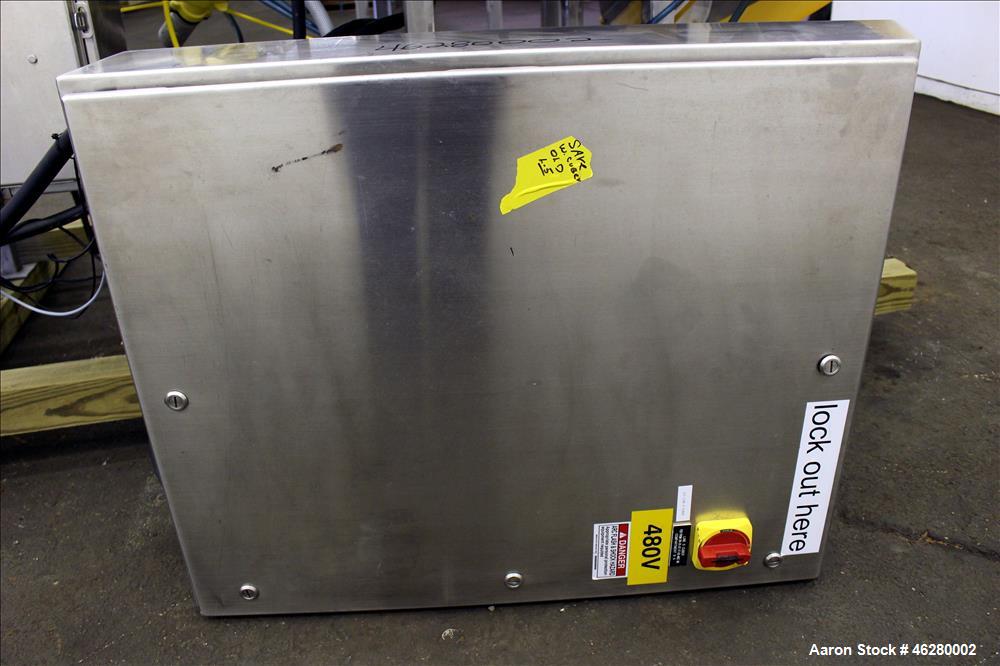 Used Marchant Schmidt Pneumatic Cheese Cubing Machine, Model MS80. Machine is rated at speeds up to 10,000 pounds per hour. Handles (2) 40 pound blocks of cheese, 2 blocks per cycle. Designed for har...