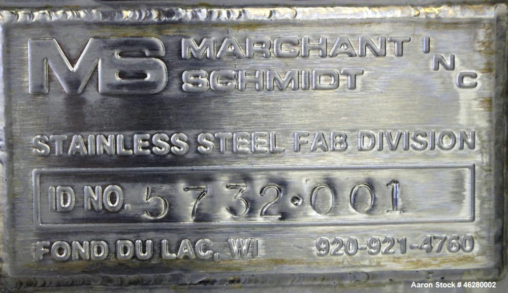 Used Marchant Schmidt Pneumatic Cheese Cubing Machine, Model MS80. Machine is rated at speeds up to 10,000 pounds per hour. Handles (2) 40 pound blocks of cheese, 2 blocks per cycle. Designed for har...