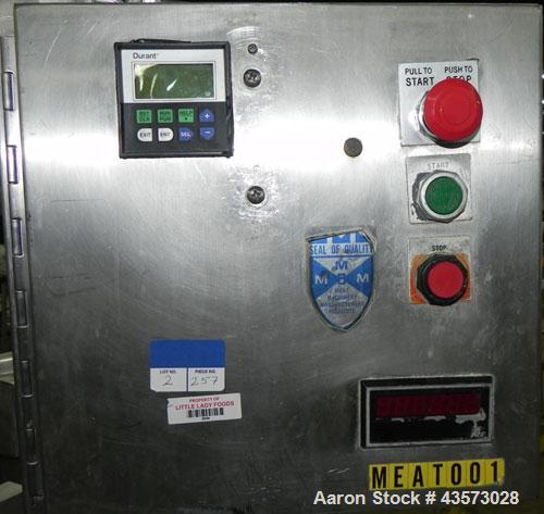 Used Meat Machinery Manufacturers Meat Slicer. Mounted on a stainless steel frame.