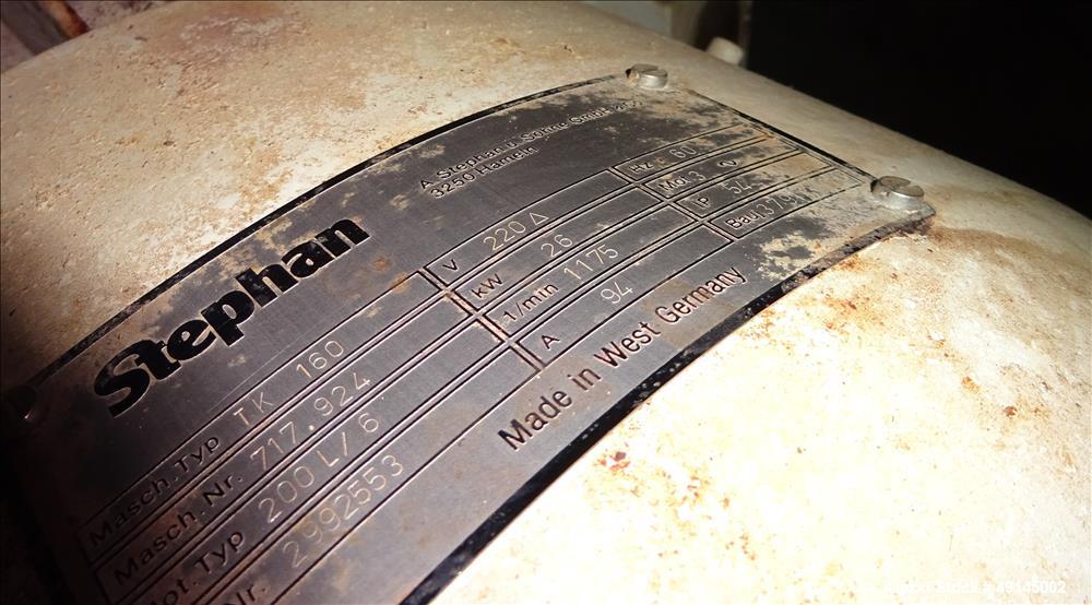 Used Stephan High Speed Mixer, Model TK 160, 304 Stainless Steel.