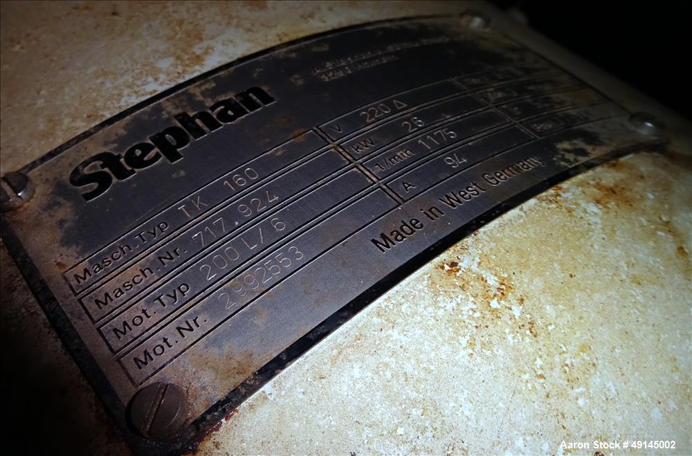 Used Stephan High Speed Mixer, Model TK 160, 304 Stainless Steel.