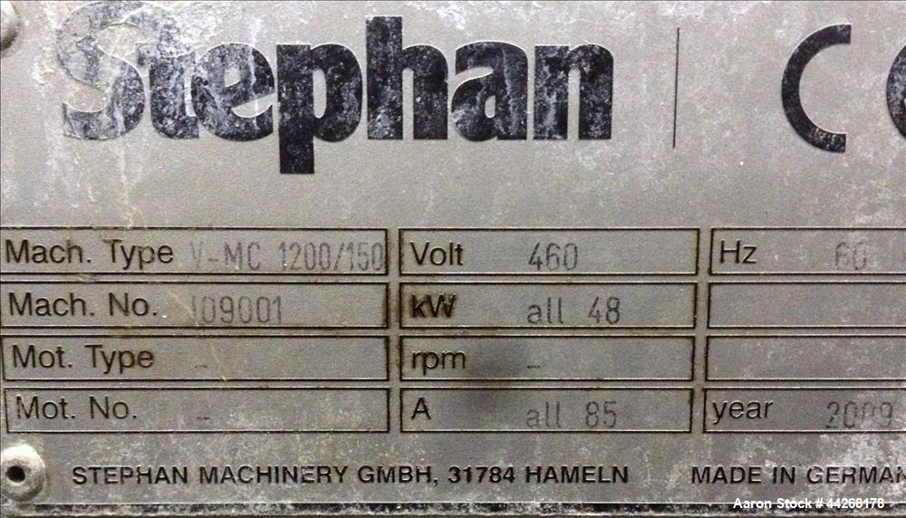 Used Stephan Food Processing Machinery Vacutherm System