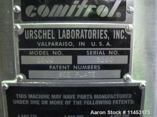 Used- Urschel Comitrol Mill, Model 1500