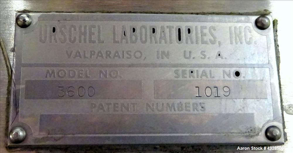 Used Urschel Comitrol Processor Slant, Model 3600, 304 Stainless Steel.