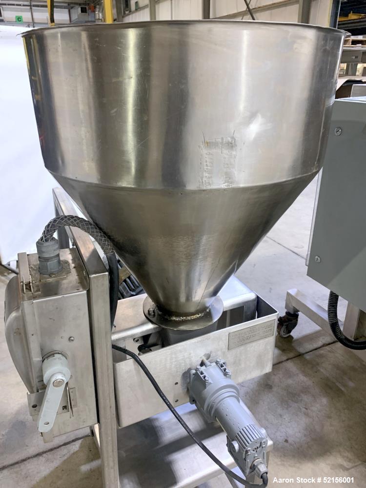 Used- Urschel Comitrol Processor, Model 3600, Stainless Steel. Approximate 7" diameter x 3" deep cutting head, impeller driv...