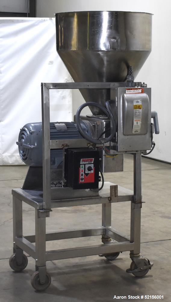 Used- Urschel Comitrol Processor, Model 3600, Stainless Steel. Approximate 7" diameter x 3" deep cutting head, impeller driv...