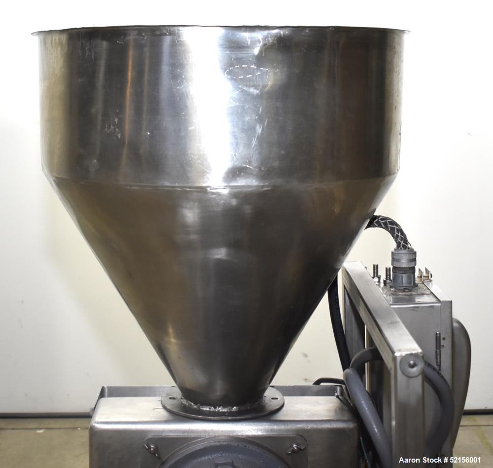 Used- Urschel Comitrol Processor, Model 3600, Stainless Steel. Approximate 7" diameter x 3" deep cutting head, impeller driv...