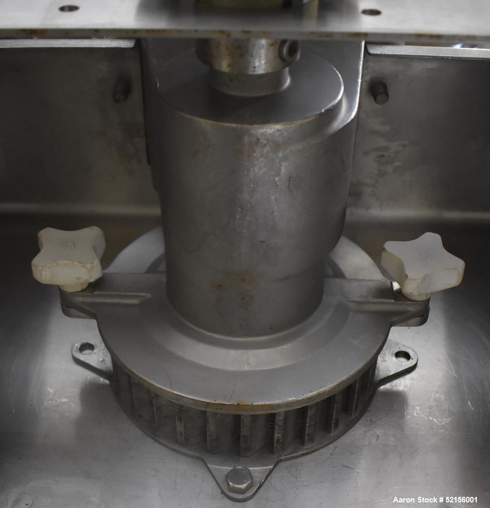 Used- Urschel Comitrol Processor, Model 3600, Stainless Steel. Approximate 7" diameter x 3" deep cutting head, impeller driv...