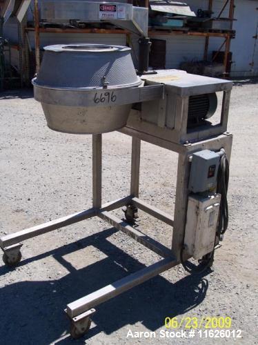 Used-Urschel Model CC Slicer.  Driven by 5 hp motor, stainless steel head and impeller, bronze gearbox, crinkle cut head wit...