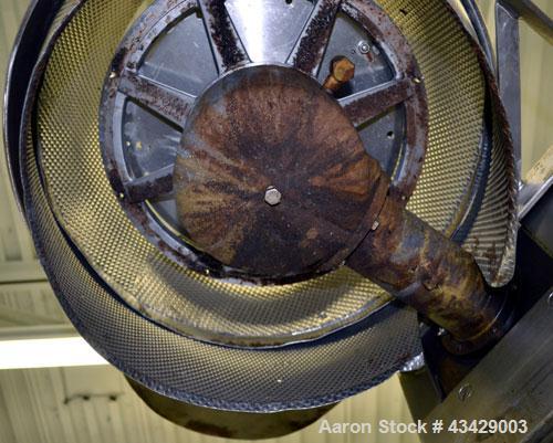 Used Urschel Slicer, Model CC, Stainless Steel. Maximum input product size 3-1/2”. Unit consists of: Swing away feed hopper, upper, and lower discharge chute, bearing housing, and cutting head suppor...