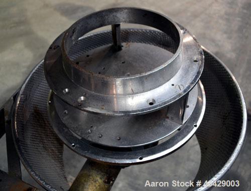 Used Urschel Slicer, Model CC, Stainless Steel. Maximum input product size 3-1/2”. Unit consists of: Swing away feed hopper, upper, and lower discharge chute, bearing housing, and cutting head suppor...