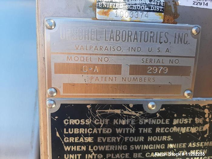 Used Urschel Model G-A Dicer – 5/16" Dice, 2 HP, Stainless Frame, Portable Food Processor