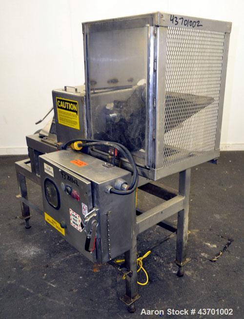 Used Urschel Model G Dicer. Unit is rated to 22,000 lbs per hour. Accepts up to a 5 1/2" diameter product log; utilizes slice, crosscut, and circular knives. Cut thickness range:  slicing blade 1/8" ...