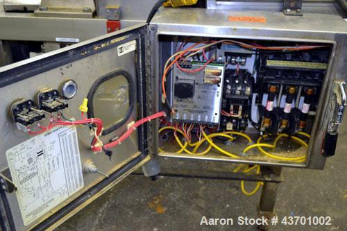 Used Urschel Model G Dicer. Unit is rated to 22,000 lbs per hour. Accepts up to a 5 1/2" diameter product log; utilizes slice, crosscut, and circular knives. Cut thickness range:  slicing blade 1/8" ...