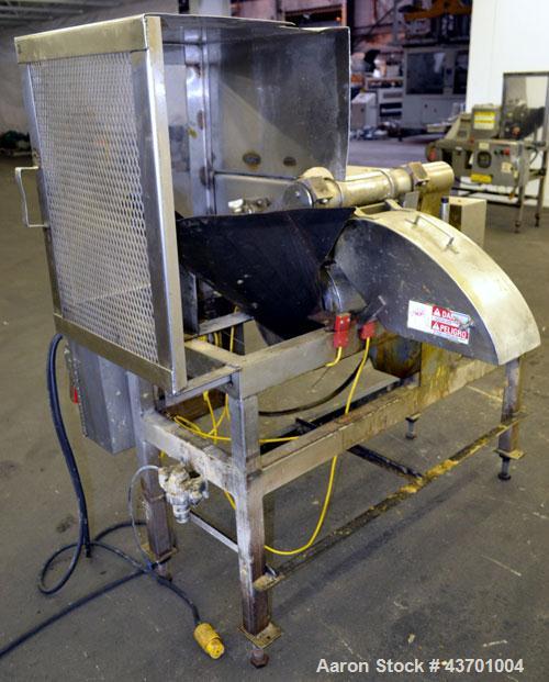 Used Urschel Model G Dicer. Unit is rated to 22,000 lbs per hour. Accepts up to a 5 1/2" diameter product log; utilizes slice, crosscut, and circular knives. Cut thickness range:  slicing blade 1/8" ...