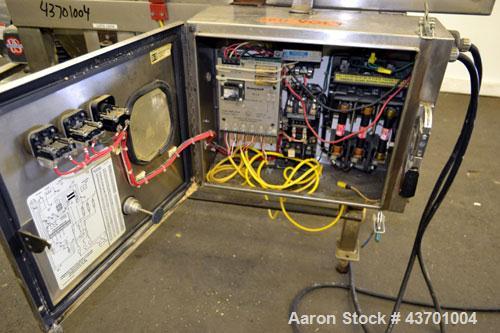 Used Urschel Model G Dicer. Unit is rated to 22,000 lbs per hour. Accepts up to a 5 1/2" diameter product log; utilizes slice, crosscut, and circular knives. Cut thickness range:  slicing blade 1/8" ...