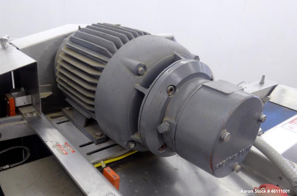 Used Urschel Dicer, Strip Cutter, and Shredder, Model M, 304 Stainless Steel. Will produce square or rectangular dices from 1/8" x 3/16" to 1-1/2" x 3", maximum thickness 1". Belt feed approximately ...