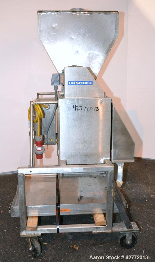 Used Urschel Slicer, Model RA-A, 304 Stainless steel. Designed to uniformly dice, strip cut, or slice. Slice thickness 1/16’’ to 3/8’’, circular knife cuts 1/8’’ to 1’’, crosscut knife cuts .05’’ to ...