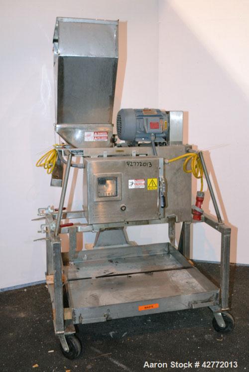 Used Urschel Slicer, Model RA-A, 304 Stainless steel. Designed to uniformly dice, strip cut, or slice. Slice thickness 1/16’’ to 3/8’’, circular knife cuts 1/8’’ to 1’’, crosscut knife cuts .05’’ to ...