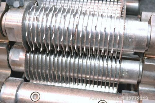 Used Urschel Slicer, Model RA-A, 304 Stainless steel. Designed to uniformly dice, strip cut, or slice. Slice thickness 1/16’’ to 3/8’’, circular knife cuts 1/8’’ to 1’’, crosscut knife cuts .05’’ to ...
