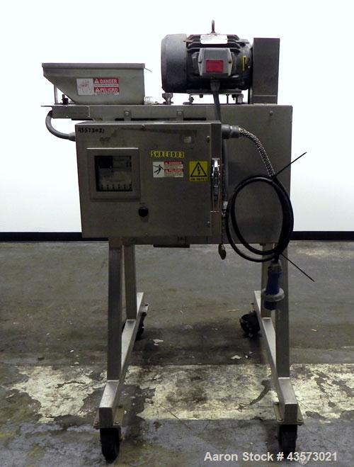 Used Urschel Model RA-A Dicer. USDA approved strip cutter and dicer. Unit will cut pieces as small as 1/16" x 1/8" x 1/16" and as large as 3/8" x 1/2" x 3/4". To cut different size pieces, change par...