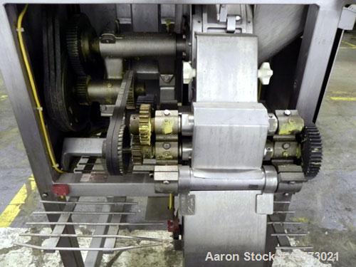 Used Urschel Model RA-A Dicer. USDA approved strip cutter and dicer. Unit will cut pieces as small as 1/16" x 1/8" x 1/16" and as large as 3/8" x 1/2" x 3/4". To cut different size pieces, change par...