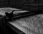 Used Gerber Technology Gerbercutter, Model DCS 2500. Length of table 36 feet (11 meter), divisible; width of table 59