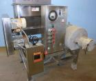 Used Urschel Model 2100 Comitrol Slicer. Urcshel 66755 3K030240U stainless steel cutting head. 30'' Deep stainless steel hopper with 22'' x 30'' infeed opening. Blunt blade horizontal agitator and st...
