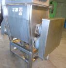 Used Urschel Model 2100 Comitrol Slicer. Urcshel 66755 3K030240U stainless steel cutting head. 30'' Deep stainless steel hopper with 22'' x 30'' infeed opening. Blunt blade horizontal agitator and st...